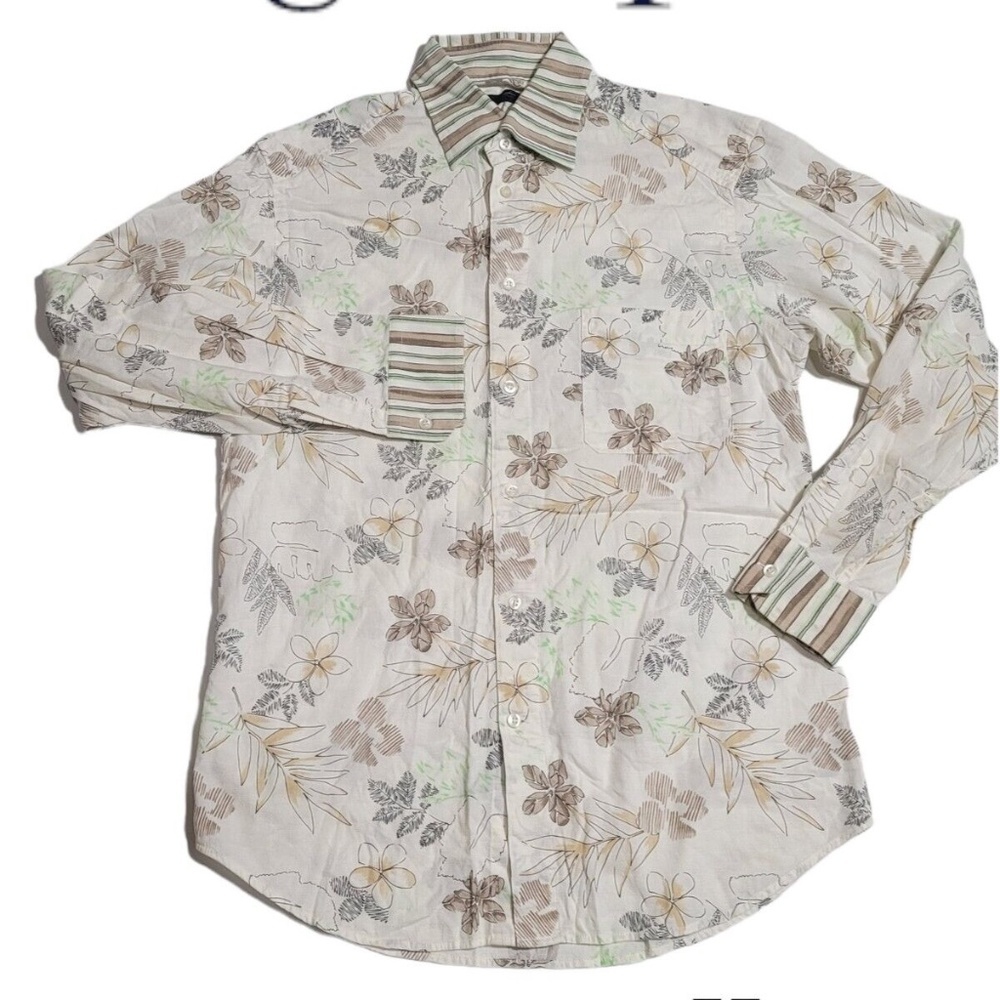 Zegna Sport Mens Casual Floral Shirt Long Sleeve Size Small B29